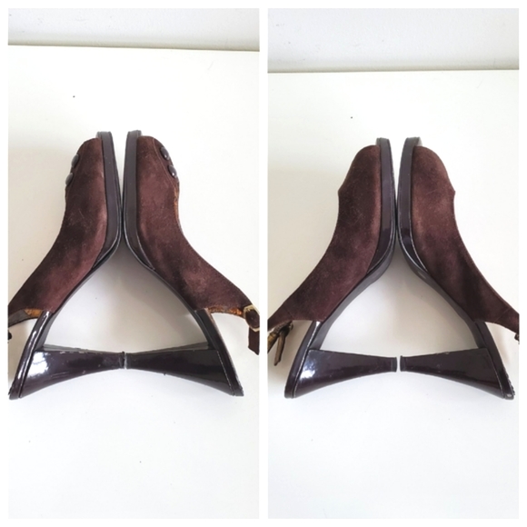 BCBG Brown Suede Heels Size 7.5 - Picture 5 of 12